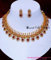 NLC1709 - Latest Antique Gold Jewelry Model Stone Necklace Design