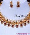 NLC1709 - Latest Antique Gold Jewelry Model Stone Necklace Design