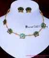 NLC1714 - Elegant Simple Wear Gold Lotus Antique Necklace Set