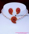 NLC1720 - Trendy Single Line Light Weight Pearl Choker Necklace Set