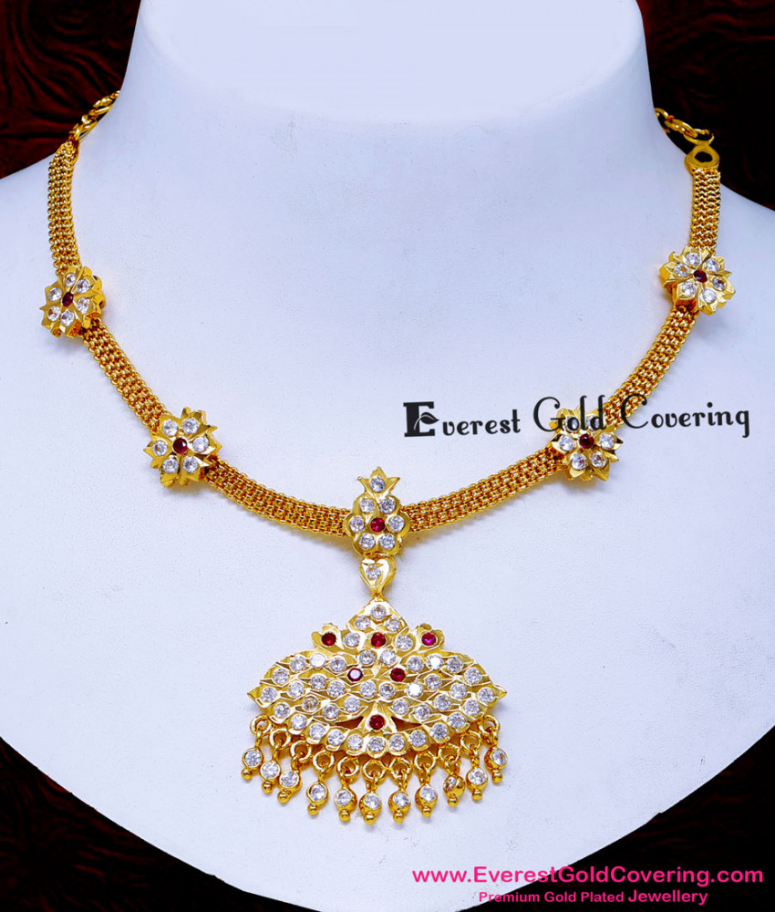 NLC1722 - South Indian Gold Plated Attigai Necklace Online