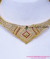 NLC1724 - Wedding Gold Necklace Design Impon Stone Attigai