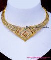 NLC1724 - Wedding Gold Necklace Design Impon Stone Attigai