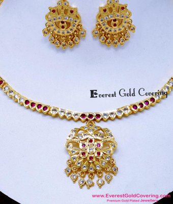 NLC1730 - Premium Quality Ad Stone Impon Impon Necklace Set