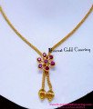 NLC1732 - Latest Daily Wear Ruby Flower Design Impon Necklace