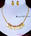NLC1733 - Gold Look 2 Gram Gold Forming Lakshmi Necklace Set