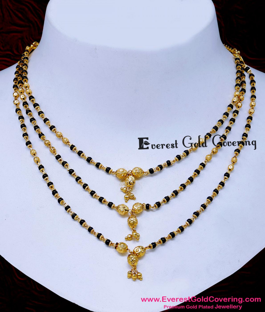 NLC1734 - Latest Black Crystal With Gold Beads Necklace Designs