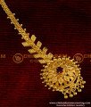 NCT003 - Trendy Leaf Design Red Stone Gold Plated Nethichutti Chidambaram Gold Covering Jewellery Buy Online