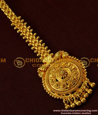 NCT019 - Gorgeous Gold Look Round Shape With Gold Balls Hanging Nethi Chutti For Wedding