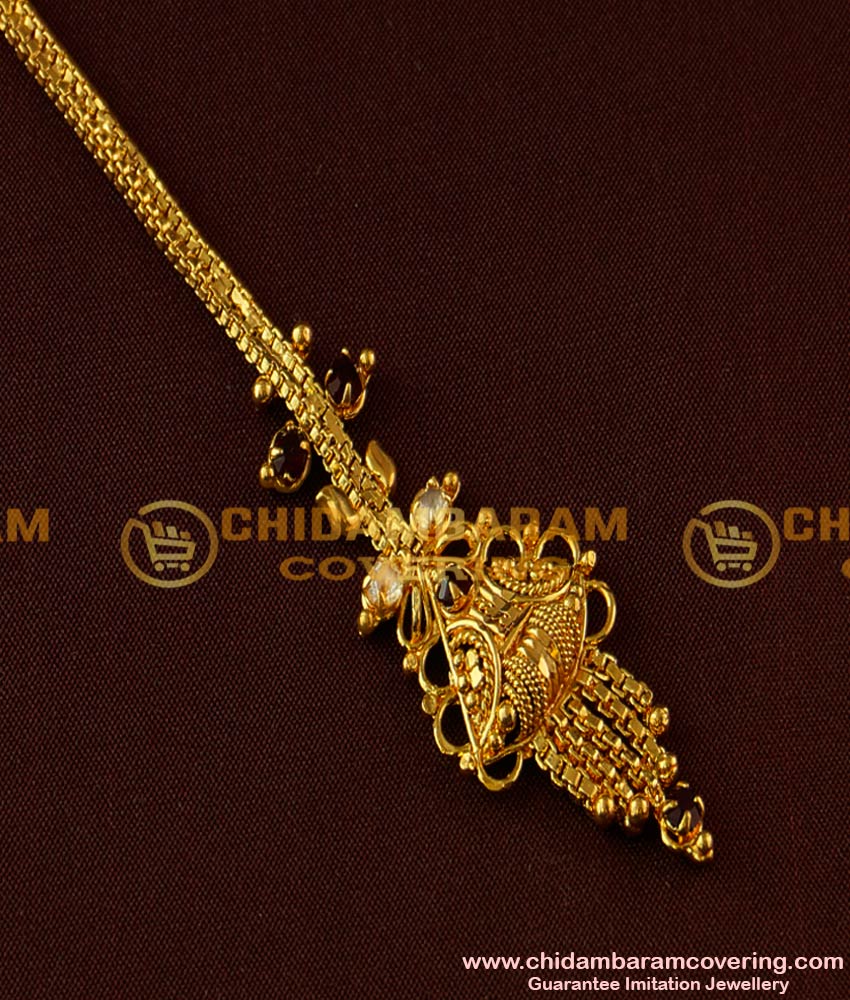 NCT022 - Light Weight Stone Nethi Chutti / Maang Tikka Simple Design 