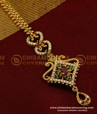 NCT032 - Full Stone Diamond Shape Bridal Wear Maang Tikka Collections Online