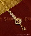 NCT033 - Sparkling Heart Shape One Gram Gold CZ Maang Tikka Designs 