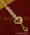 NCT033 - Sparkling Heart Shape One Gram Gold CZ Maang Tikka Designs 