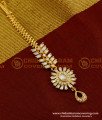 NCT035 - High Quality Full White Stone Floral Design Maang Tikka Designs