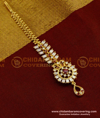 NCT037 - Elegant Look Sparkling Full Stone Maang Tikka Designs Online