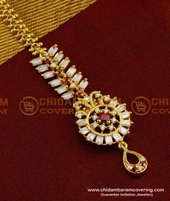 NCT037 - Elegant Look Sparkling Full Stone Maang Tikka Designs Online