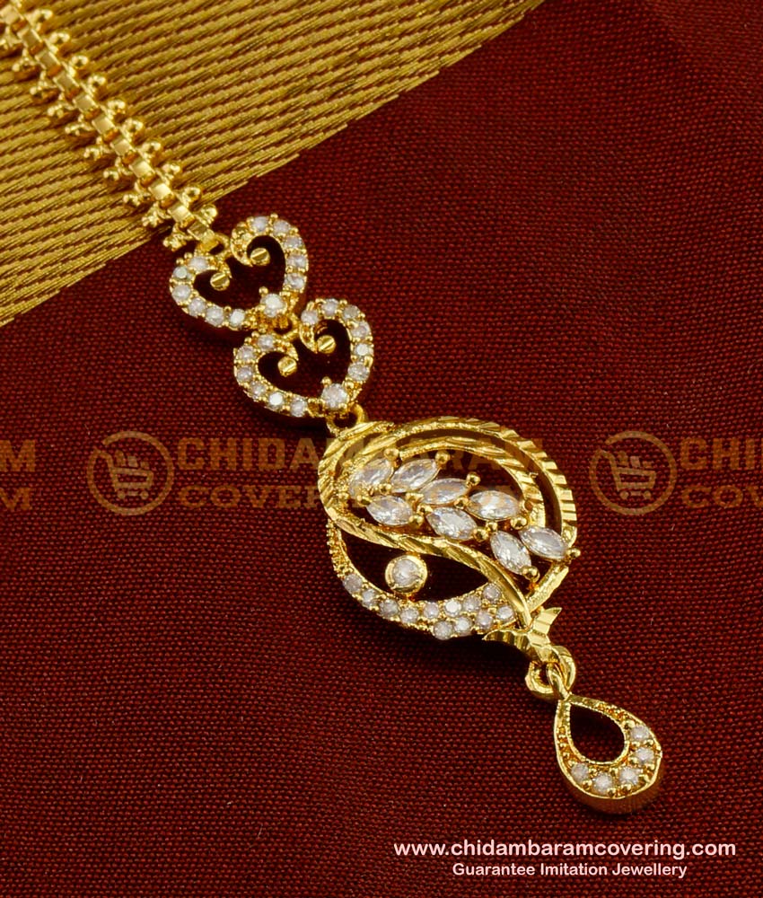 NCT042 - Uncut Diamond Designer Maang Tikka (Nethichuti) for Indian Bridal