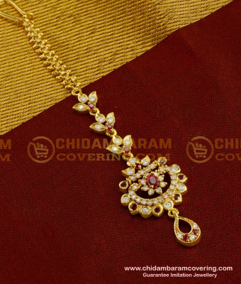 NCT043 - CZ Stone Bridal Wear Maang Tikka Design Below 500