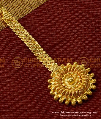 Nct048 - Indian Wedding Jewellery Small Size Maang Tikka for Front Puff Hairstyle  