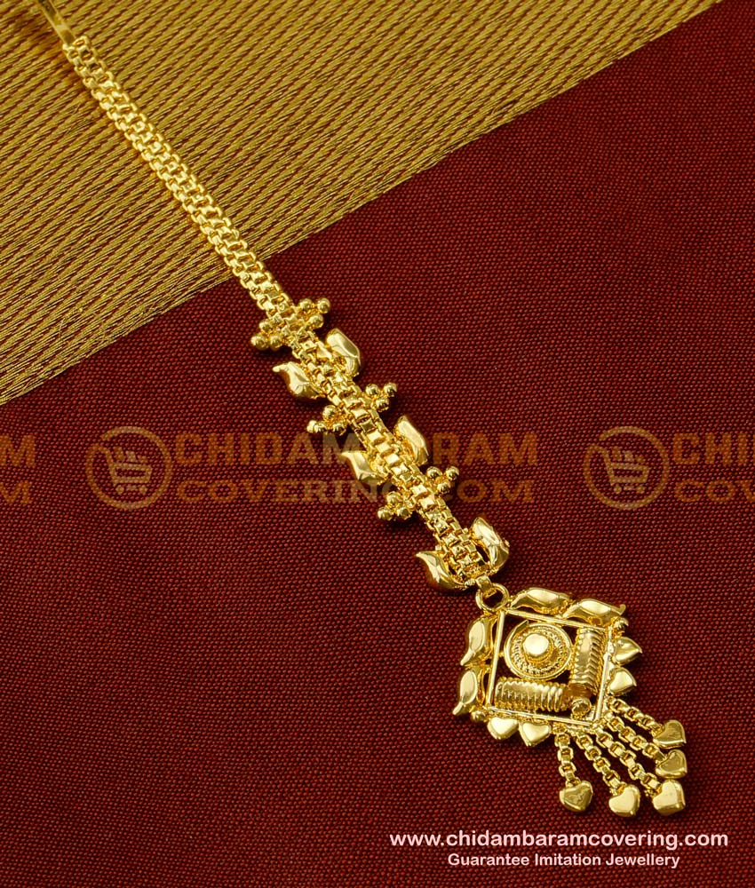 NCT050 - Stylish Look Light Weight Bridal Wear Gold Plated Design Maang Tikka Online