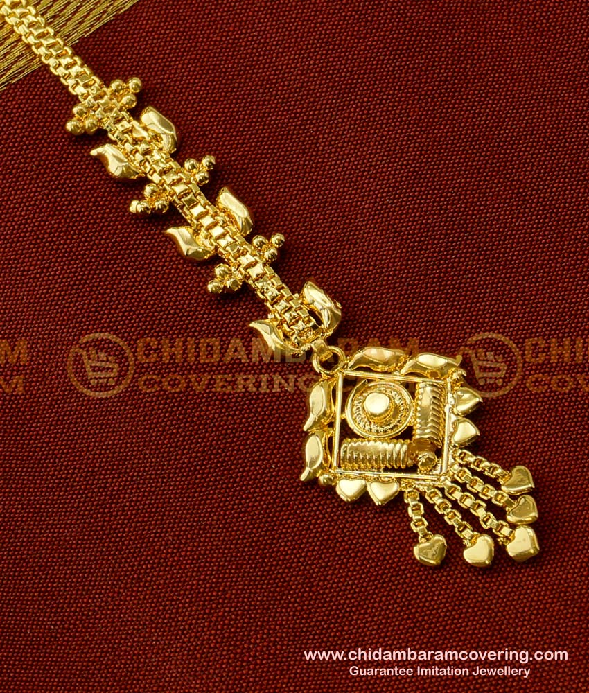 NCT050 - Stylish Look Light Weight Bridal Wear Gold Plated Design Maang Tikka Online