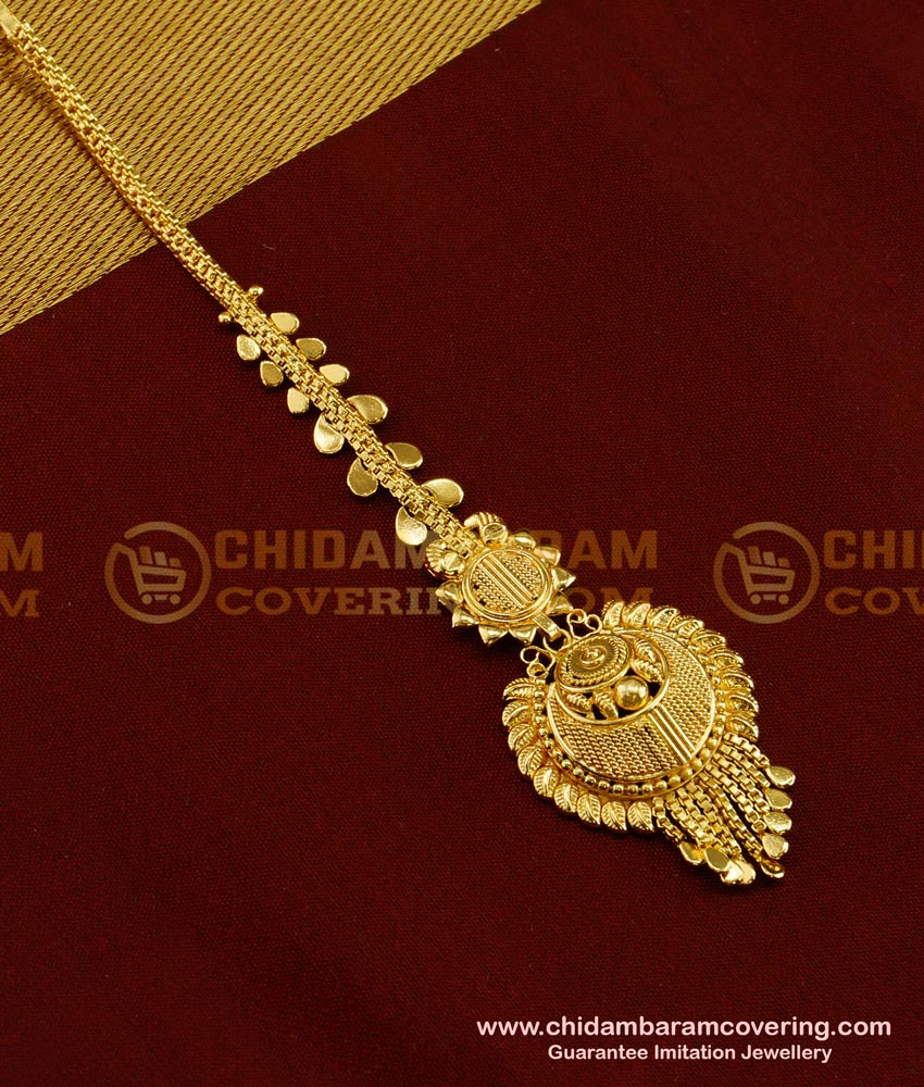 NCT053 - Stunning Gold Guarantee Gold Plated Maang Tikka Design Jewellery Online