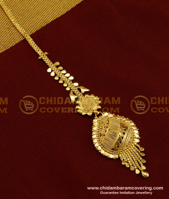 NCT059 - Light Weight Gold Maang Tikka Design Best Forehead Jewelry Buy Online 
