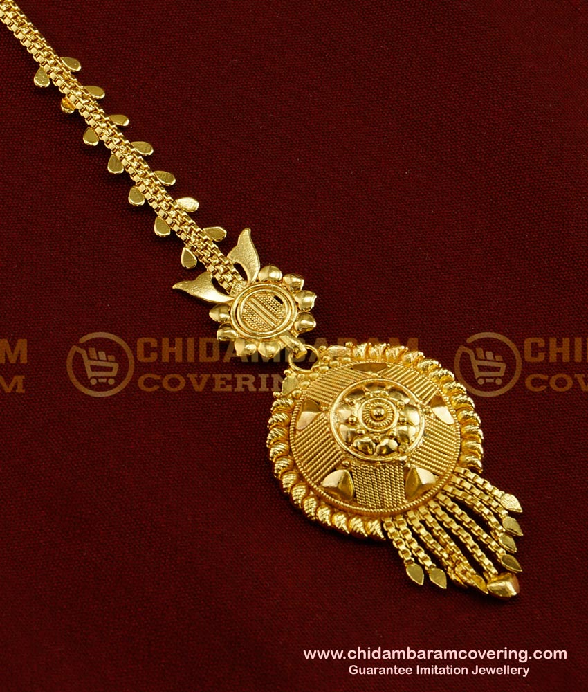 NCT060 - Real Gold Design Maang Tikka New Collection Papidi Billa Buy Online