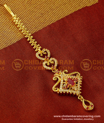 NCT063 - Elegant AD Stone Maang Tikka Designs Buy Online Shopping 