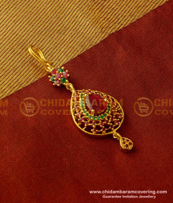 Nct065 - Indian Wedding Jewellery Small Size CZ Stone Maang Tikka for Front Puff Hairstyle  