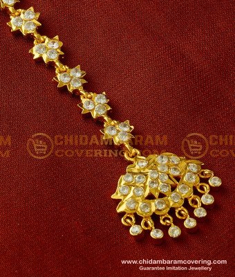 NCT068 - Latest Impon Collection Bridal Wear White Stone Nethi Chutti  Buy Online