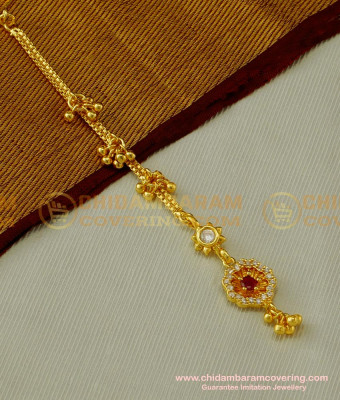 NCT073 - Beautiful Modern Look Party Wear Flower Design Stone Maang Tikka for Girls