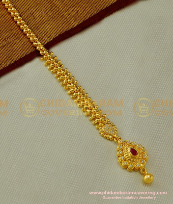 NCT074 - Unique Party Wear Ruby Stone Design Papidi Billa| Maang Tikka Collections Buy Online