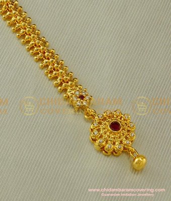 NCT075 - Cute Small Round New Style Modern Stone Maang Tikka Design Buy Online