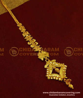 NCT088 - Traditional North Indian Bridal Wear Forming Gold Maang Tikka Designs for Wedding