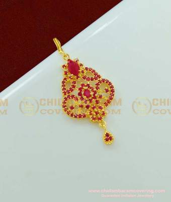NCT095 - High Quality Full Ruby Ad Stone Small Maang Tikka Design Buy Online Shopping