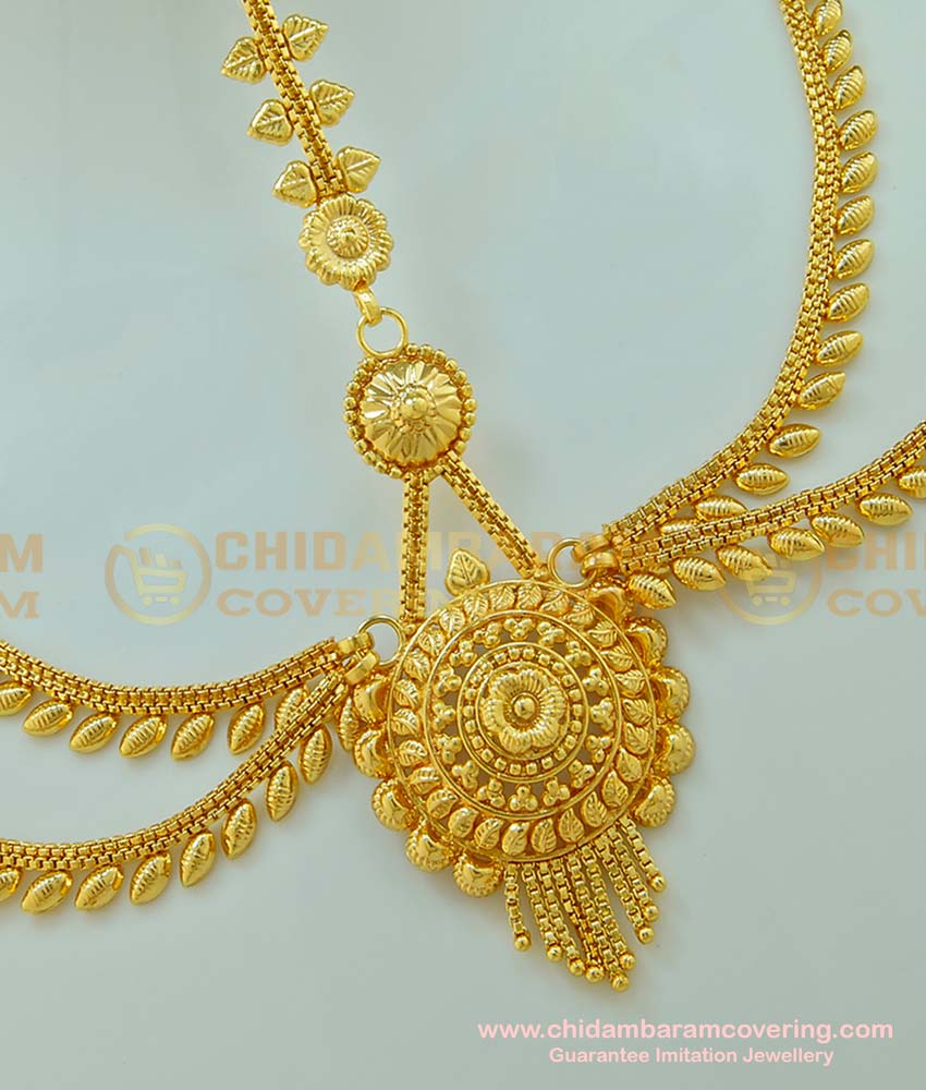 NCT103 - Grand Look Real Gold Style Double Layer Matha Patti Designs Wedding Maang Tikka for Bride