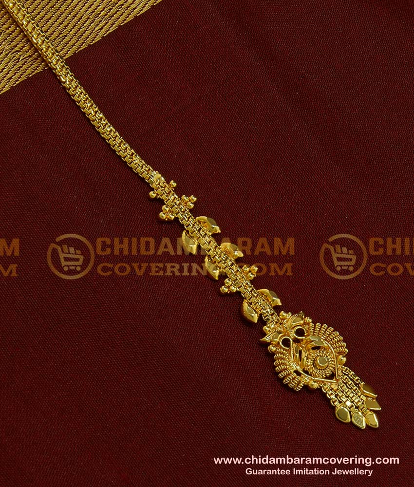 NCT104 - Light Weight Bridal Wear Gold Plated Design Nethi Chutti Simple and Stylish Design