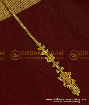NCT105 - One Gram Gold Plated Cute Simple Design Maang Tikka for Girls 
