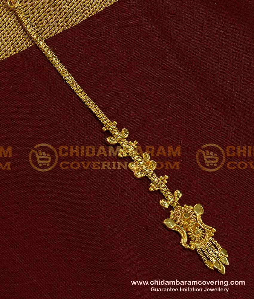 NCT105 - One Gram Gold Plated Cute Simple Design Maang Tikka for Girls 