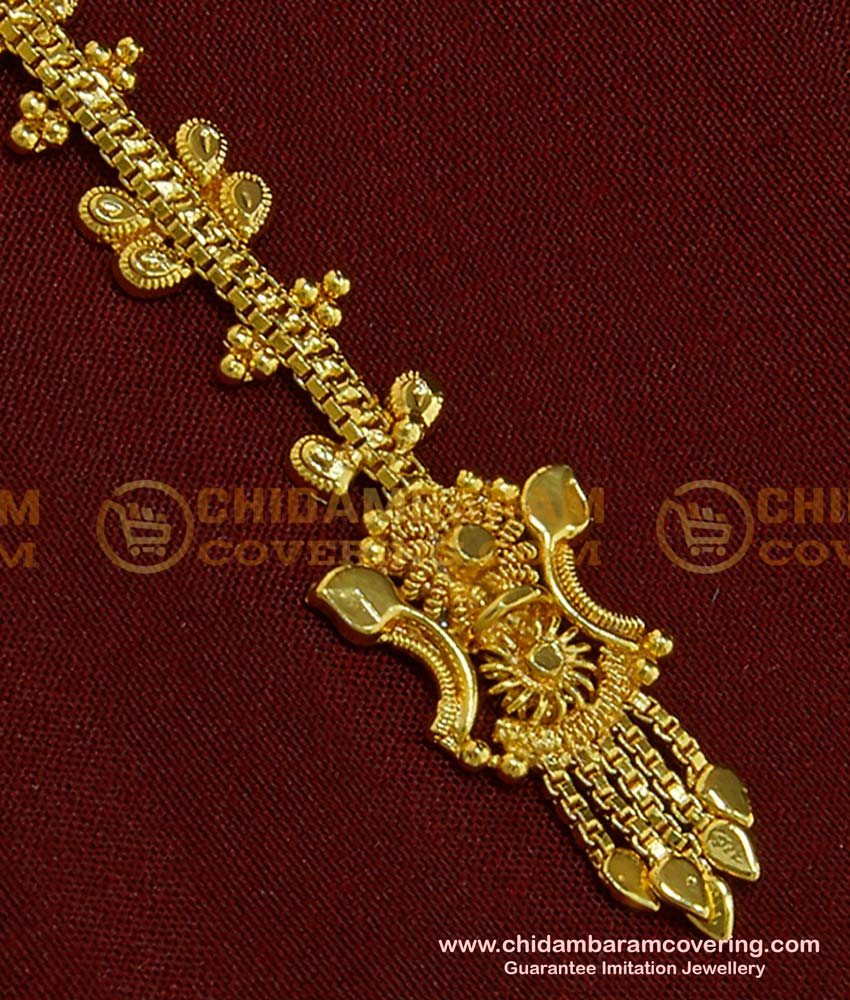 NCT105 - One Gram Gold Plated Cute Simple Design Maang Tikka for Girls 