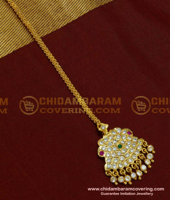 NCT112 - Traditional Impon Stone Peacock Nethi Chutti Gold Design Maang Tikka for Wedding