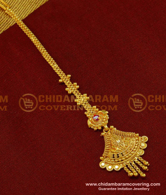 NCT120 - Buy Gold Plated Gold Design Red Stone Maang Tikka Online 