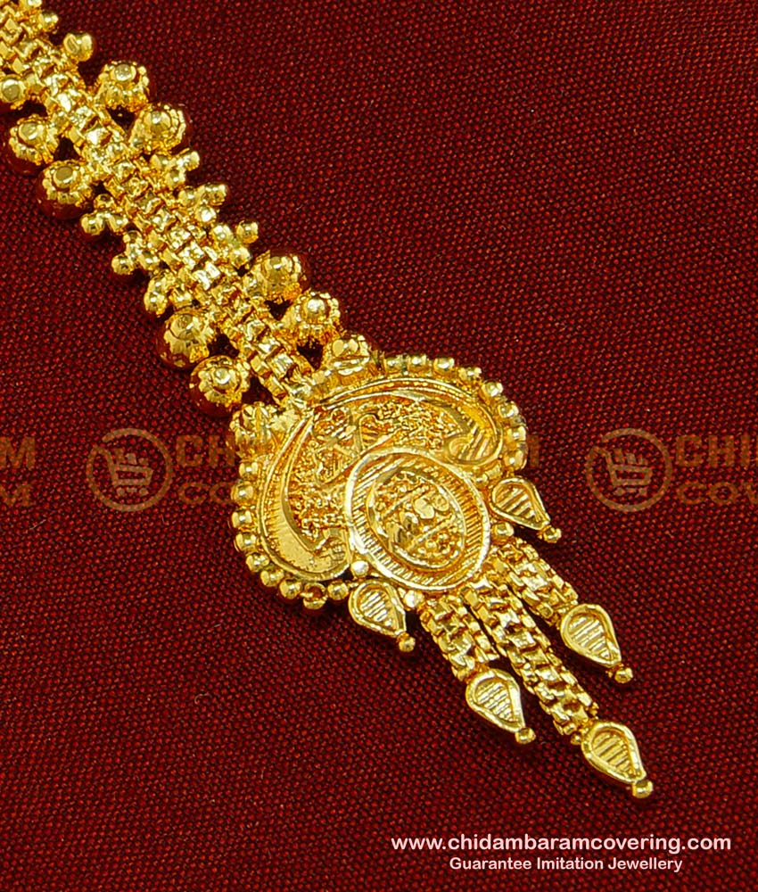 NCT123 - Traditional North Indian Bridal Wear Gold Design Plain Papidi Billa for Wedding