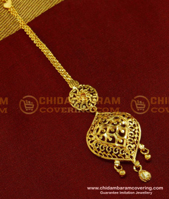 NCT128 - Real Gold Design Nethi Chutti Model 1 Gram Gold Indian Wedding Hair Accessories Online