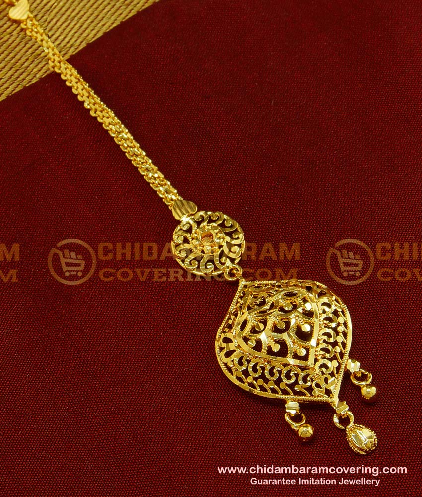 NCT128 - Real Gold Design Nethi Chutti Model 1 Gram Gold Indian Wedding Hair Accessories Online
