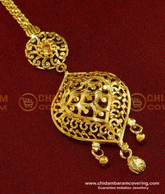 NCT128 - Real Gold Design Nethi Chutti Model 1 Gram Gold Indian Wedding Hair Accessories Online