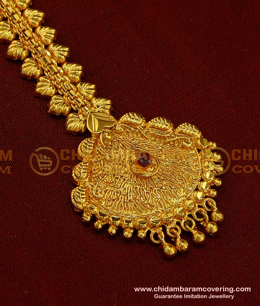 NCT135 - Pure Gold Plated Big Size Maang Tikka Bridal Nethi Chutti Designs Online