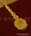 NCT137 - Attractive Gold Look Ruby Stone Flower Design One Gram Gold Maang Tikka Design