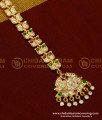NCT141 - Five Metal Multi Stone Leaf Design Women Nethi Chutti for Wedding 